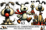 Whimsical Christmas Dog Clipart, an Illustration by Craft Nest (Thumbnail 1 of 10)