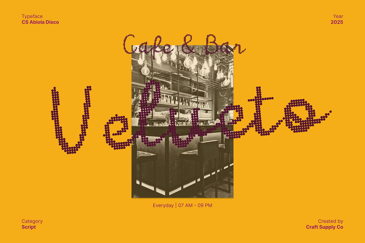 CS Abiola Disco, a Script Font by Craft Supply Co. (Photo 4 of 8)