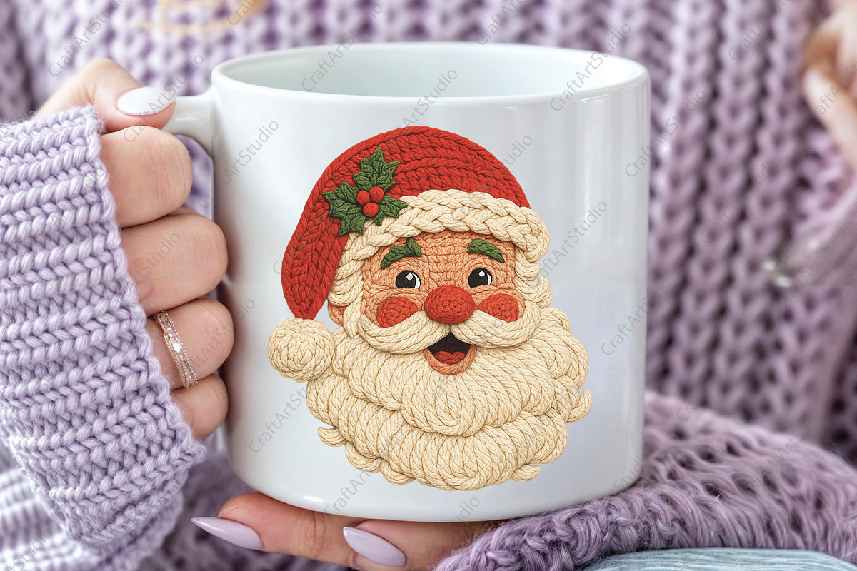 Santa Claus Crochet Christmas PNG, an Illustration by CraftArtStudio (Photo 2 of 4)