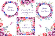 Watercolor Cats and Flowers, an Illustration by TanataDesign (Thumbnail 7 of 13)