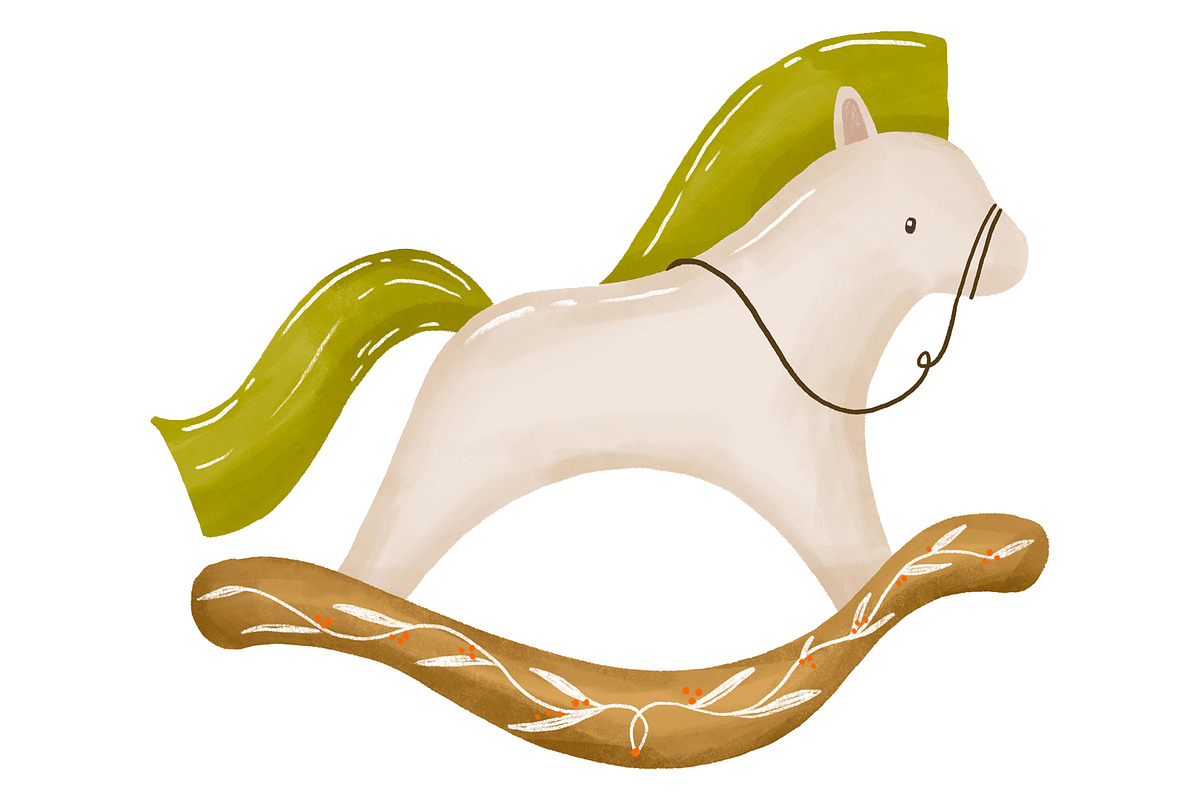 Hand Drawn Baby Toys. Toy Horse, an Object Graphic by the_myro (Photo 4 of 4)