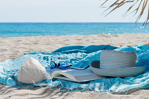Sanitary face mask, hat, book, towel