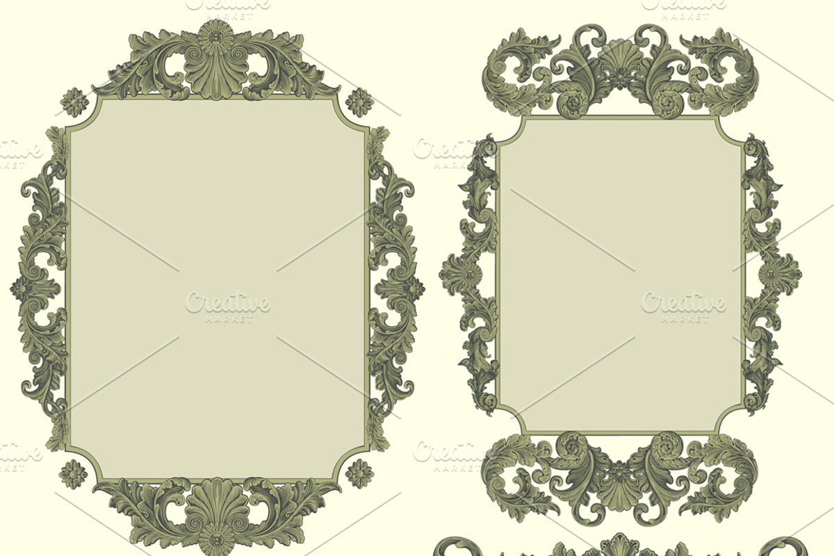Collection vintage engraved frames., a Decorative Illustration by Vector Engraving (Photo 14 of 31)
