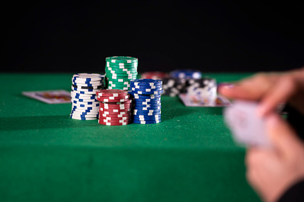 Close-up of poker chips
