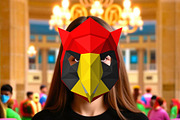 Cardinal bird mask - 3d papercraft, a Print Template by PAPER amaze (Thumbnail 1 of 4)