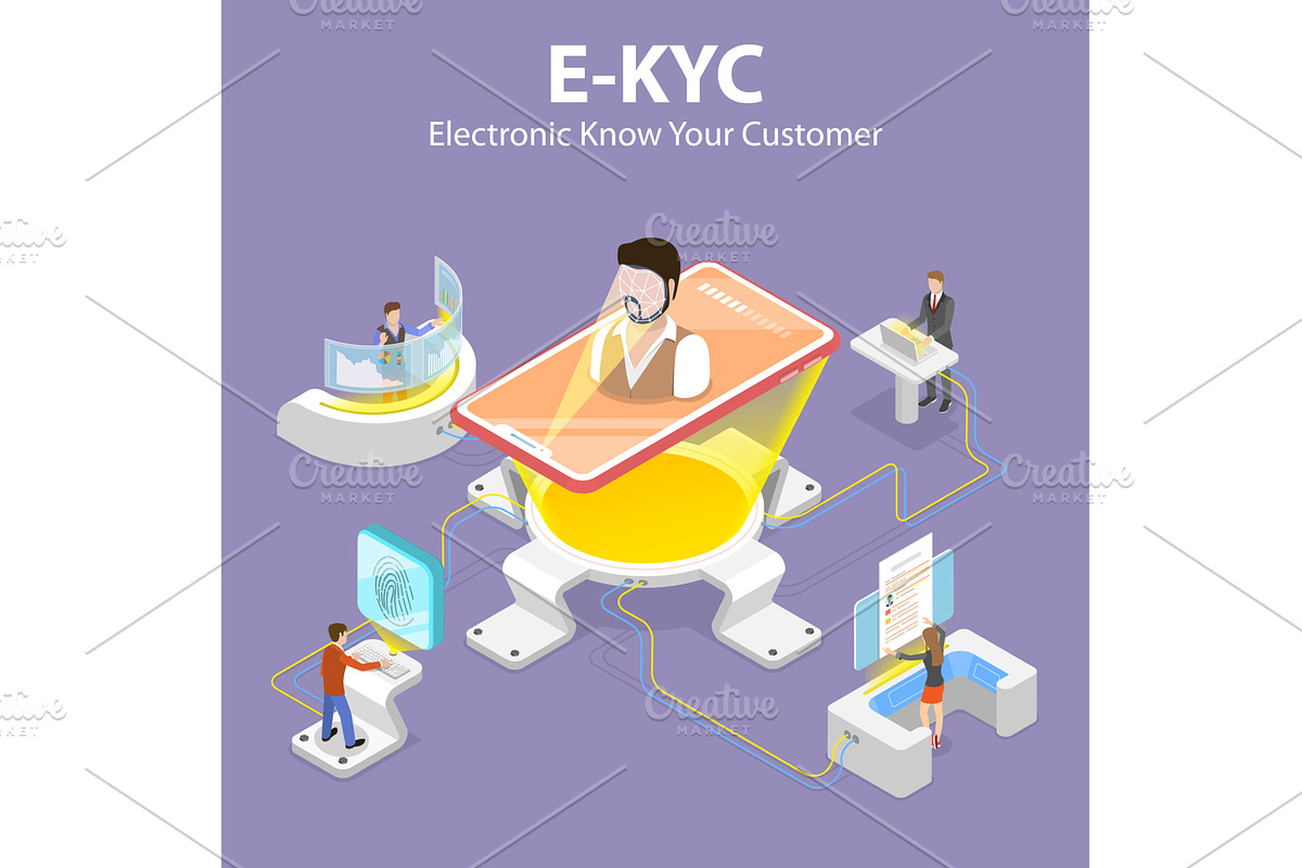 eKYC - Electronic Know Your Customer, a Finance Illustration by AndriiStore