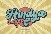 Hindya - Bold and Retro, a Script Font by ahweproject (Thumbnail 1 of 9)