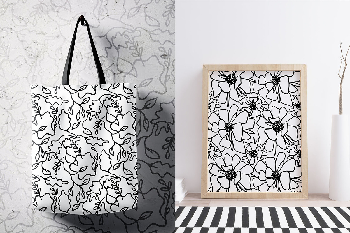 15 floral line patterns, a Pattern Graphic by pineart (Photo 5 of 5)