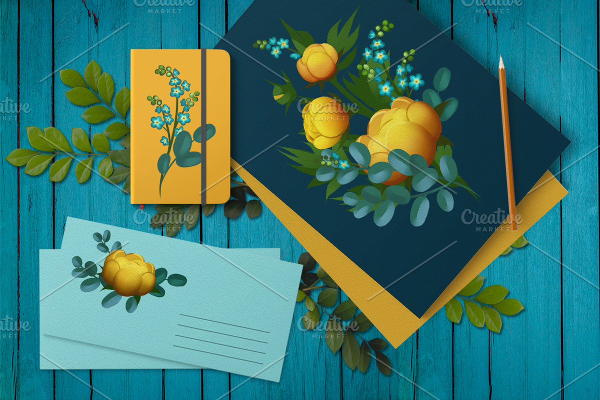 Flower Clipart, a Decorative Illustration by Ira Cvetnaya (Photo 3 of 10)
