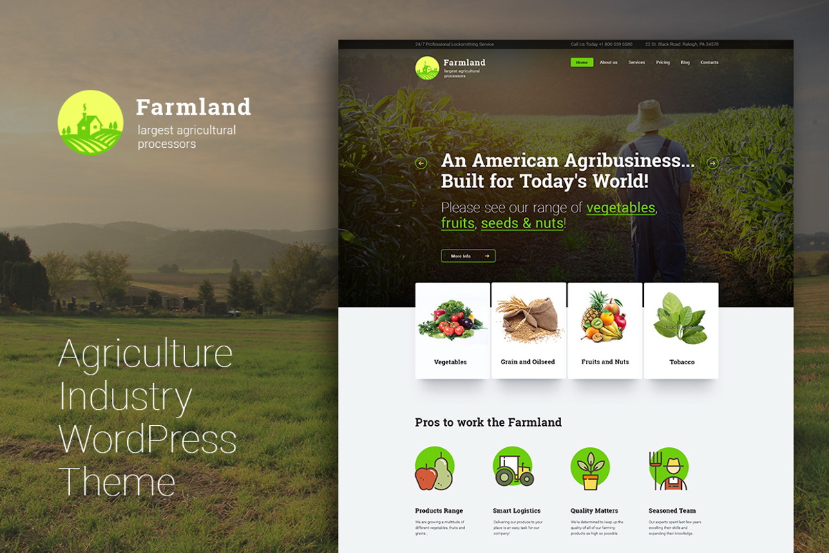 Agriculture Farming Wordpress Theme, a WordPress Template by Zemez (Photo 1 of 6)