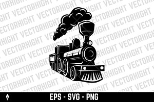Vintage trains isolated on white bg, a Transportation Illustration by Vectorhight