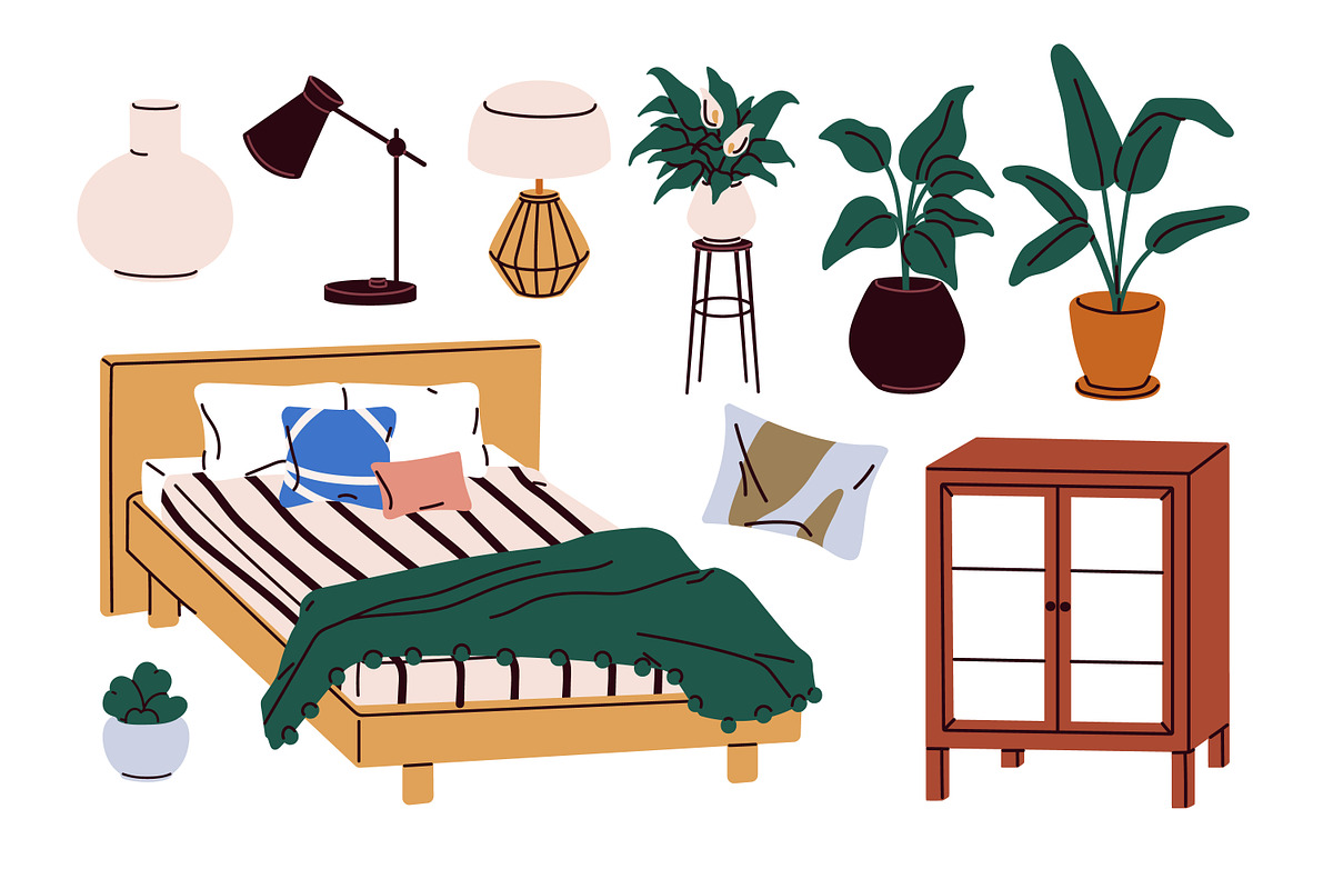 Modern furniture set. Home decor, an Object Illustration by Good Studio (Photo 4 of 7)