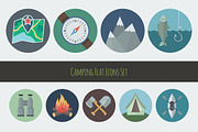 Flat Camping Icons Set, an Icon by Alex Serada (Thumbnail 2 of 3)