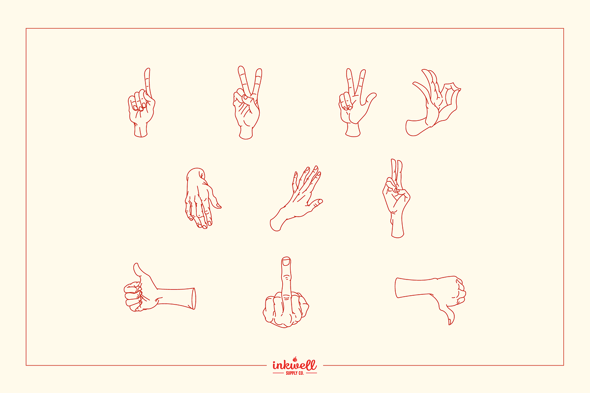 Vector Hand Illustrations Set 2, an Illustration by Inkwell Supply Co (Photo 18 of 27)