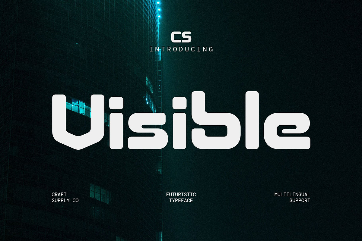 CS Visible – Futuristic Font, a Sans Serif Font by Craft Supply Co. (Photo 1 of 8)