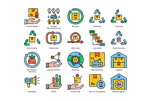 80 Circular Economy Icons