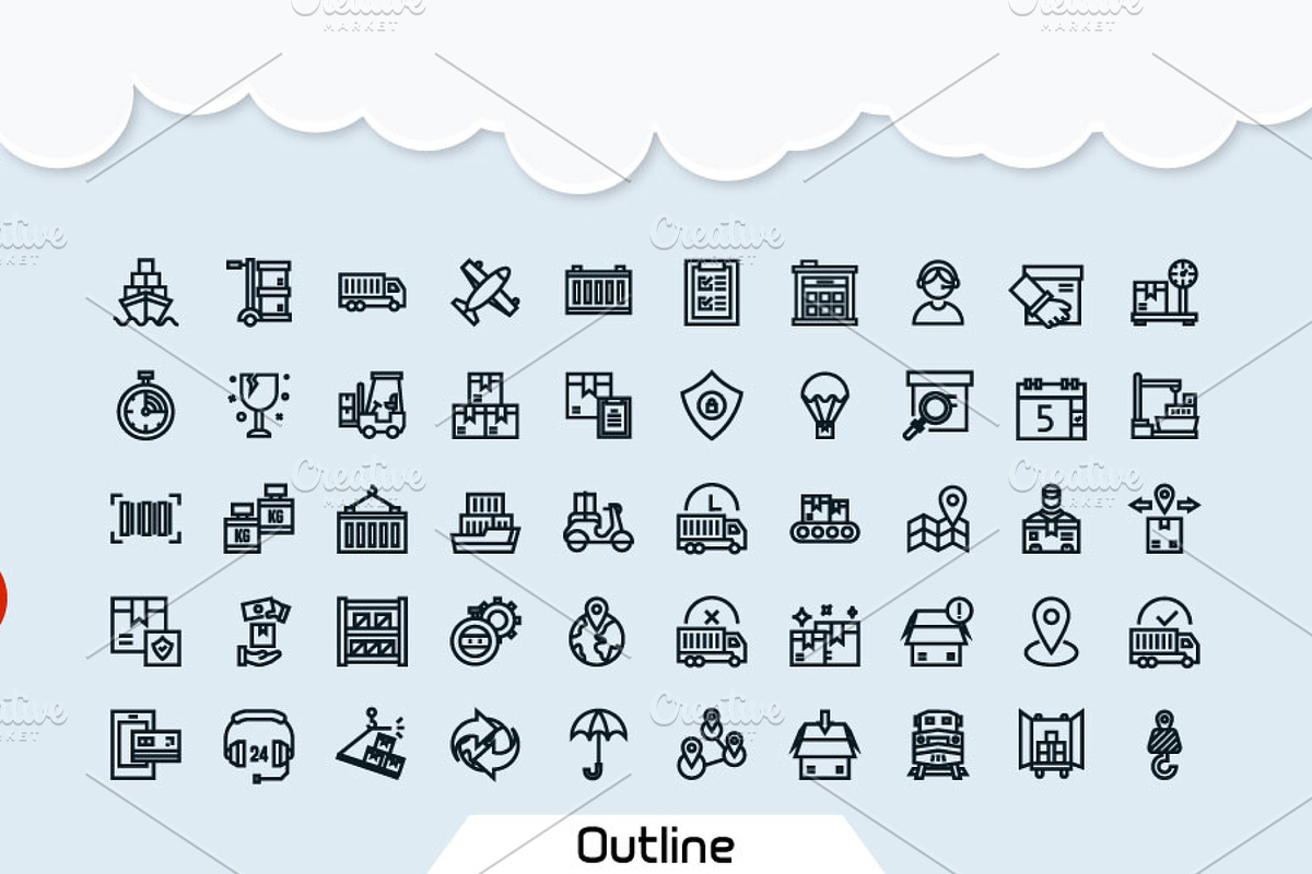 200 Logistic Icon Pack, an Icon by Creastale (Photo 2 of 5)