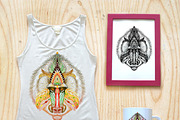 Textured baboon in aztec style, an Animal Illustration by AnastasiaFears (Thumbnail 2 of 2)