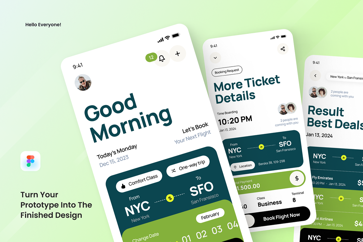 JetGo Flight Booking UI Mobile Apps, an UI Kit Template by SquidPixey (Photo 3 of 3)