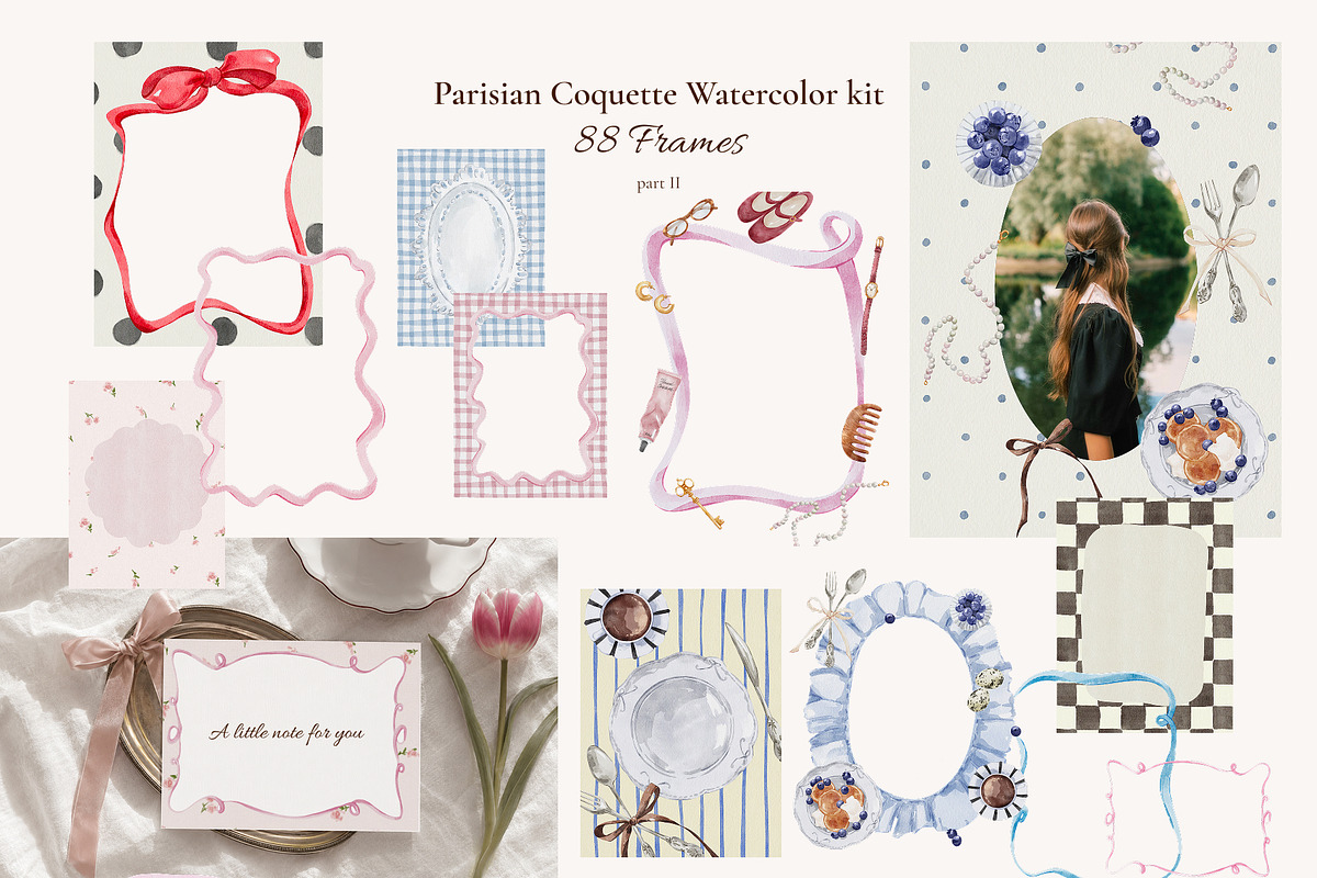 Parisian Coquette Watercolor Kit, a Decorative Illustration by Yuliia Lashevska (Photo 11 of 16)