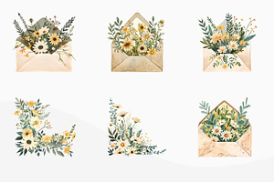 Watercolor Daisy Clipart PNG Files