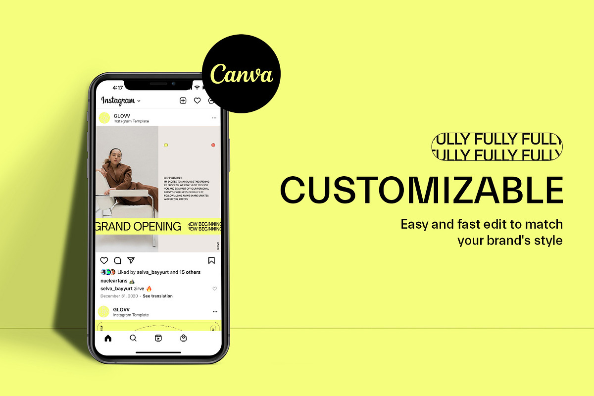 GLOVV | Instagram Kit | Canva, a Social Media Template by Blue Kite Creative (Photo 7 of 11)