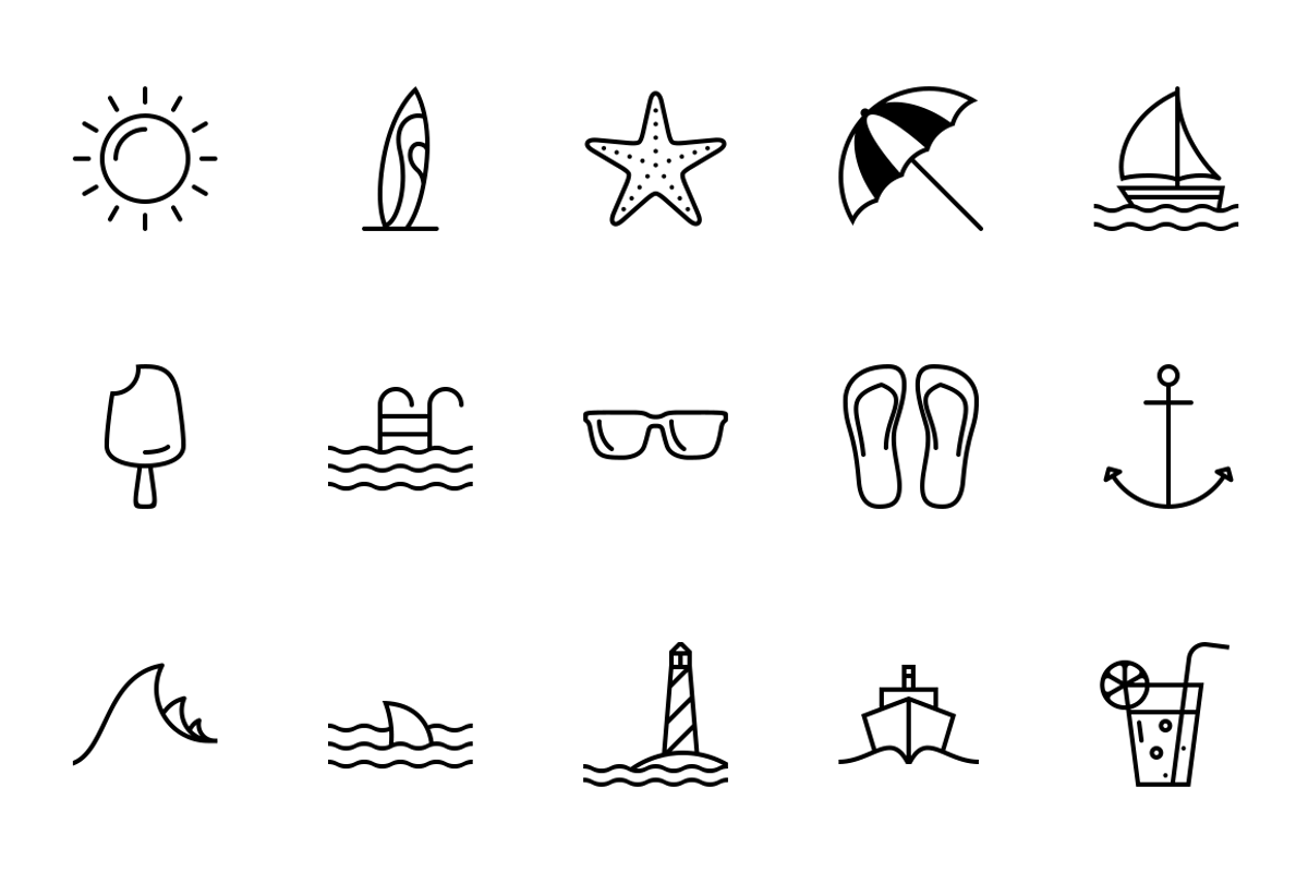 Summertime. A perfect summer iconset, an Icon by brandcut (Photo 5 of 5)