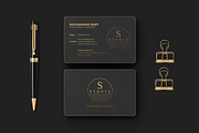 Black Gold Business Card Template, a Business Card Template by Emilly Studio (Thumbnail 1 of 4)