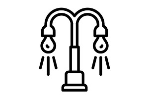 Lighting streetlight black icon, an Outline Icon by Creative priyanka
