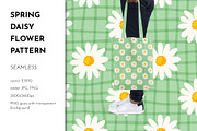 Floral Daisy Pattern. Fabric Design, a Pattern Graphic by AvaAva (Thumbnail 1 of 3)