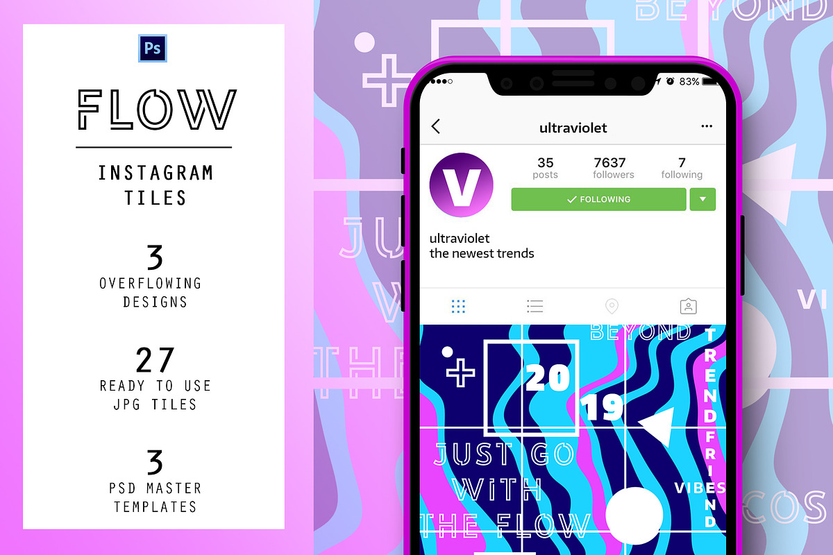 FLOW Instagram Tiles, a Social Media Template by Lum3n (Photo 1 of 5)