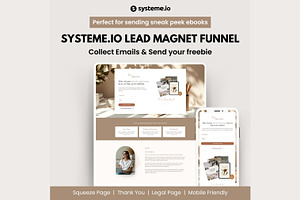 Systeme.io Brown Lead Funnel, a Landing Page Template by Hayley's Digital Hub