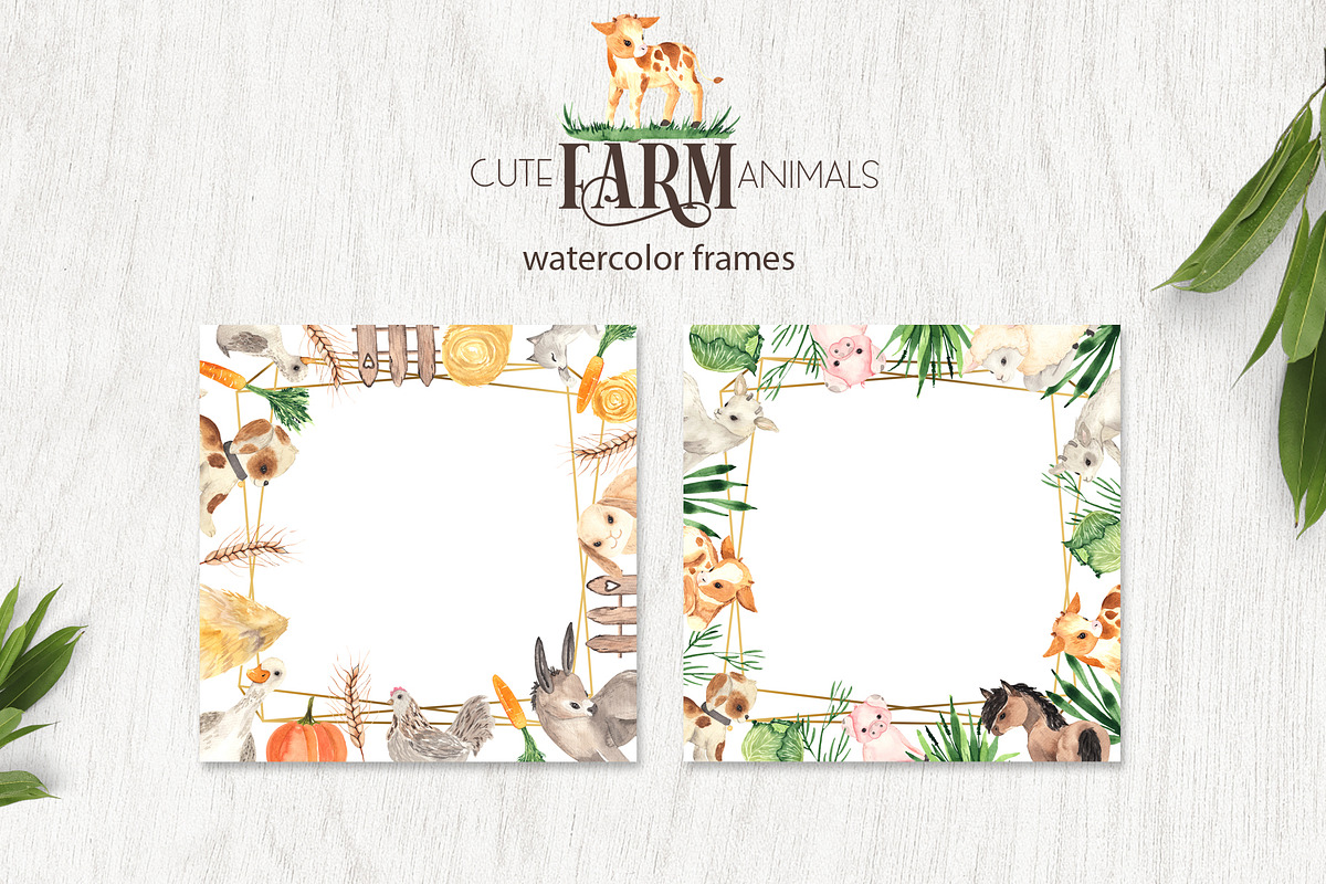 Watercolor Farm Animals, an Object Graphic by Ana-Sakuta (Photo 11 of 20)