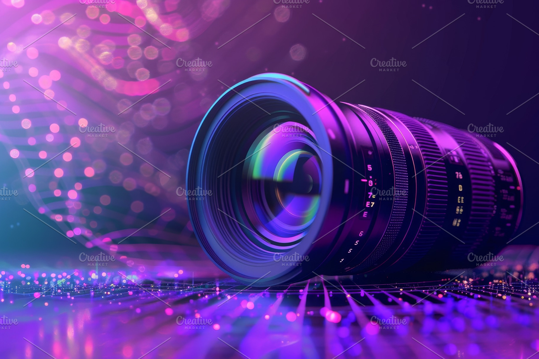 The composition highlights a camera, a Photo by Tanuart