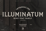 illuminatum - serif font family, a Serif Font by Artistic & Unique (Thumbnail 1 of 14)
