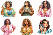 Curvy Girl Self Care Clipart, an Illustration by OK Design (Thumbnail 2 of 5)