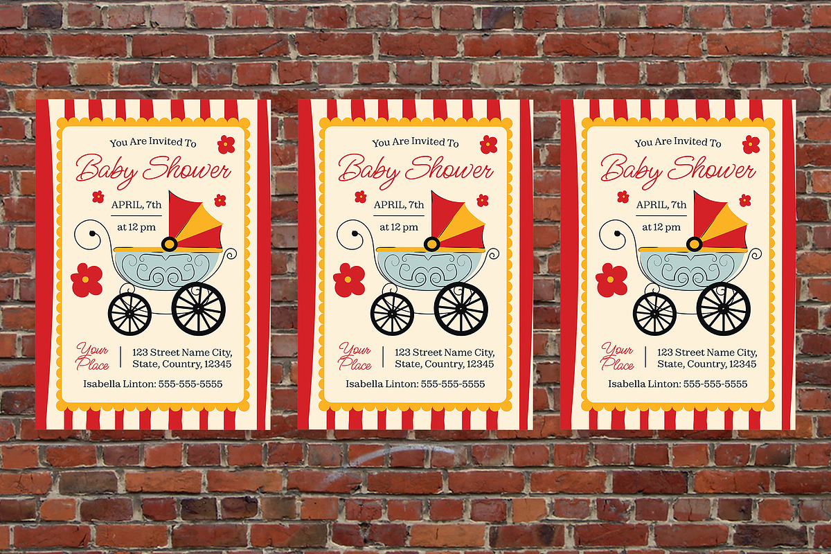 Baby Shower Flyer, a Flyer Template by Aiyari Graphic (Photo 3 of 3)