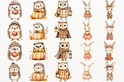Fall Woodland Clipart Autumn Animals, an Animal Illustration by SugarCloudStudioArt (Thumbnail 2 of 6)