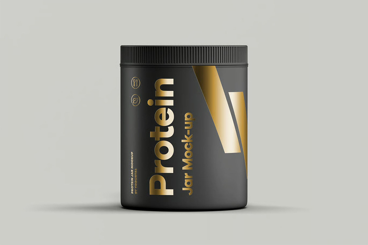 Protein Jar Mock-up, a Packaging Mockup by zippypixelstudio (Photo 4 of 8)