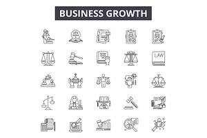 Business Law Line Icons, Signs Set