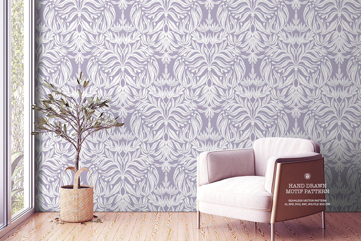 Hand Drawn Motif Wallpaper, a Wallpaper Graphic by Bloomart Studio (Photo 5 of 7)