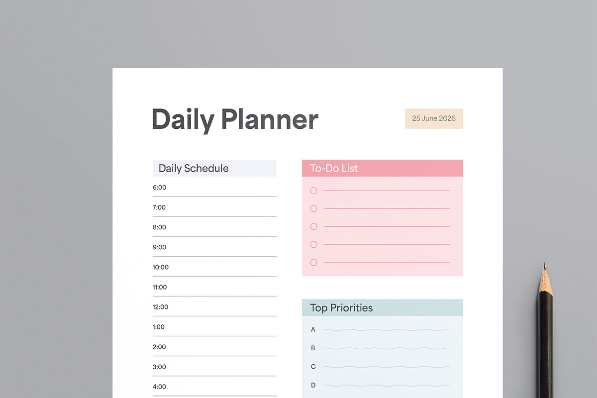 Modern Weekly Planner Template, a Stationery Template by MightyDesign (Photo 2 of 8)