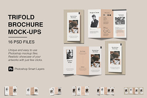 A4 Trifold Brochure Mockup Bundles