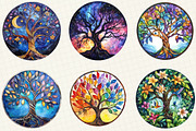 Tree of Life Stained Glass Clipart, an Illustration by OK Design (Thumbnail 3 of 5)