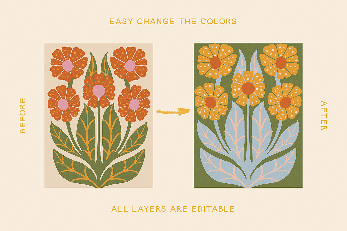 Retro Posters Groovy Flower Market, a Decorative Illustration by Ayya Studio (Photo 16 of 16)