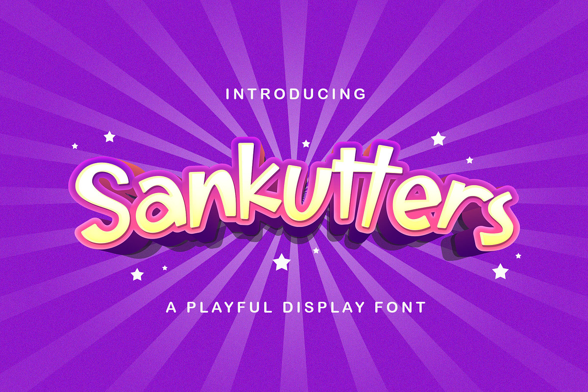 Sankutters - Playful Display Font, a Sans Serif Font by StringLabs (Photo 1 of 11)