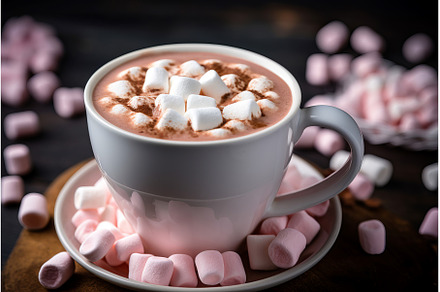 Marshmallow hot drink. Generate Ai, a Food & Drink Photo by Ylivdesign