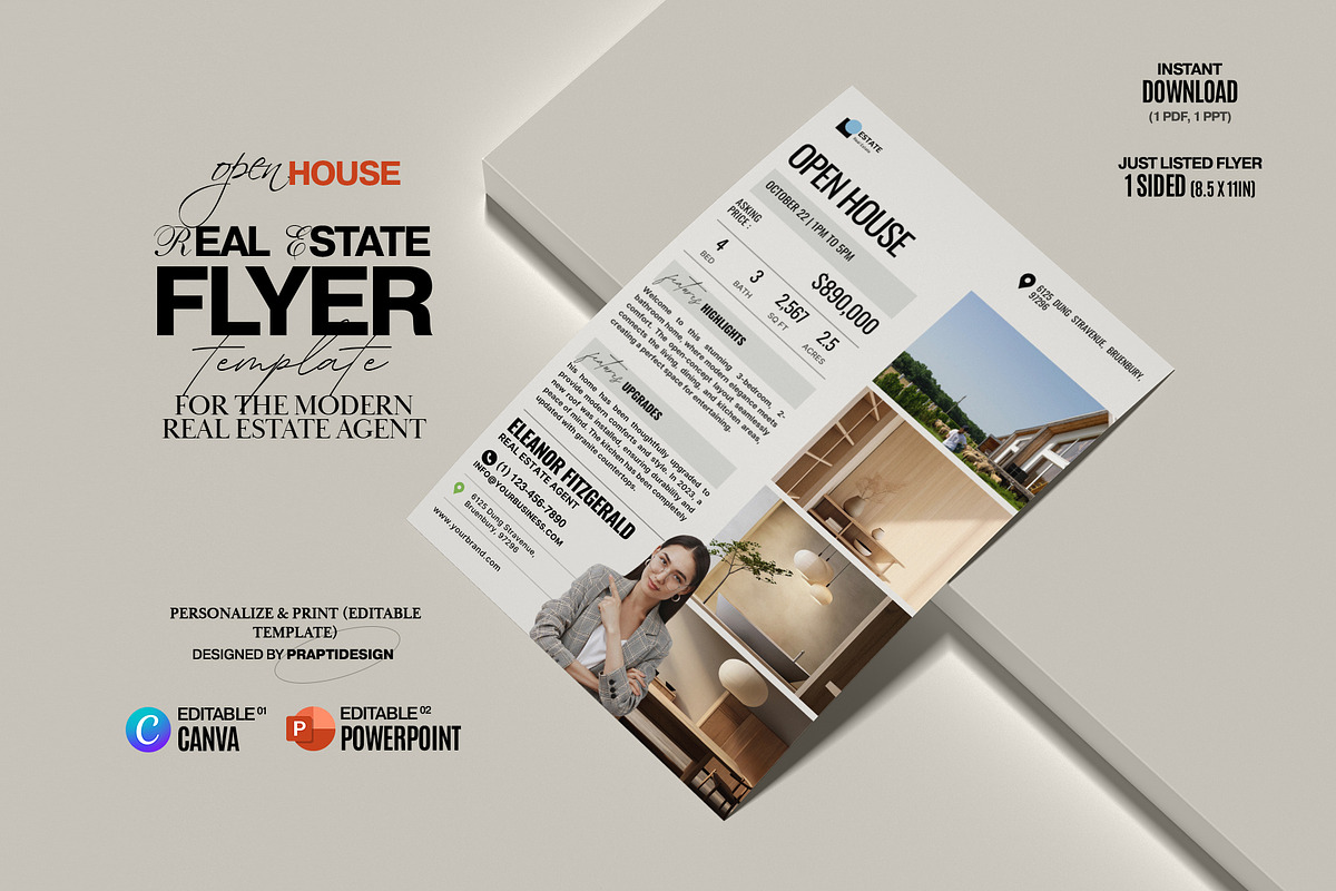 Real Estate Flyer For Marketing, a Flyer Template by Prapti Design (Photo 1 of 10)