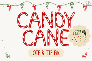 Candy Cane Christmas Display Font