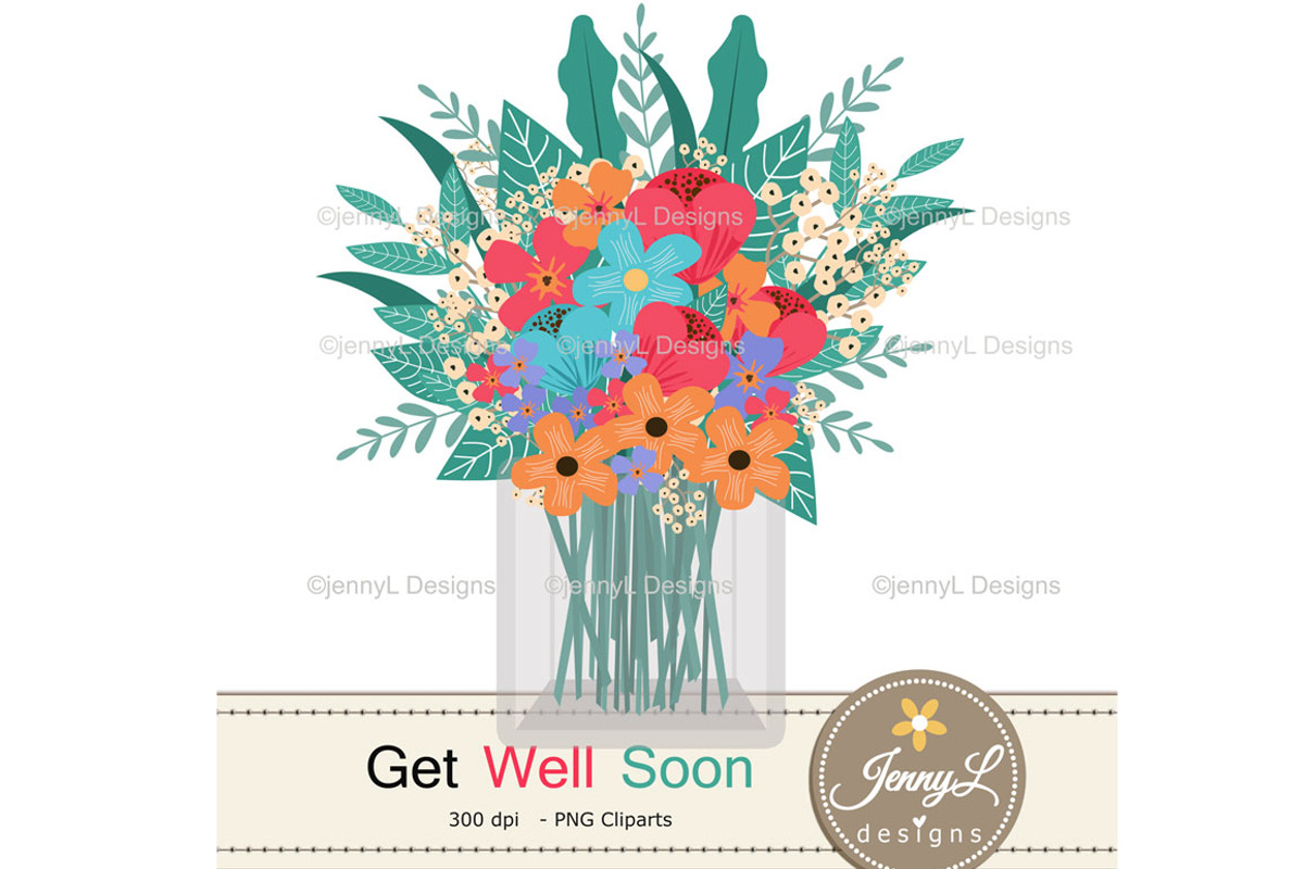 Get Well Soon Digital Papers Clipart, a Pattern Graphic by JennyL Designs (Photo 5 of 9)